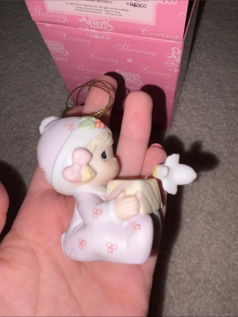 Precious Moments Pink Baby's First Christmas Ornament 2005